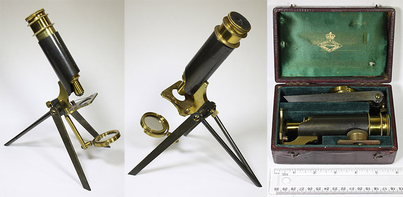 43. Microscopio plegable portátil. Murray & Heath. Londres. 1860.5