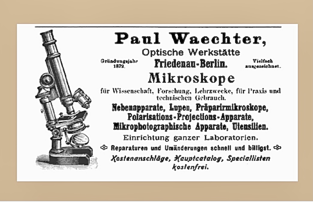 51f. Microscopio monocular Waechter P. Berlín. Modelo Stativ V. 4
