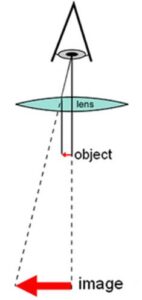 Microscopio simple. Diagrama óptico de un microscopio simple