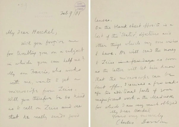 Carta de Charles Darwin a Ernst